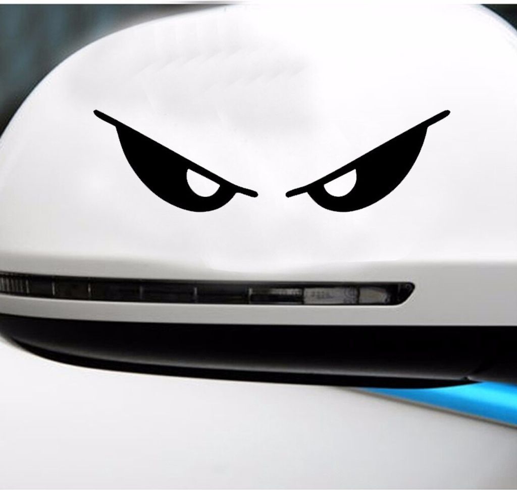 Reflective Car Sticker Motorrad Helm Böse Augen Form Körper personalisierte Dekoration Schwarz