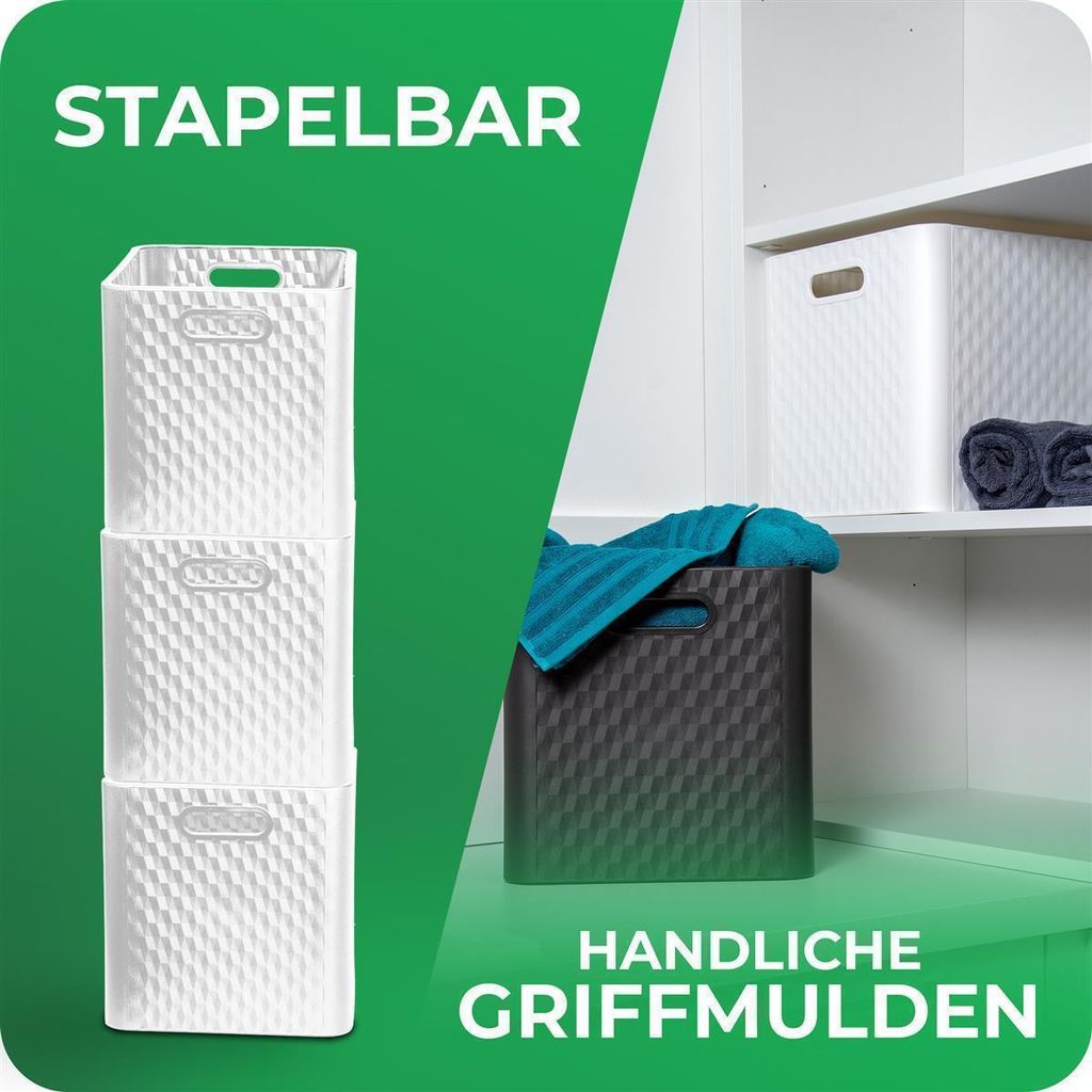Novaliv 2er Set Kunststoff Boxen für Kallax Regal Anthrazit