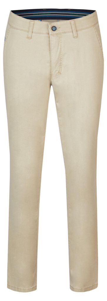Club of Comfort Herren Chino Hose GARVEY Beige Regular Fit Stretch Komfortbund