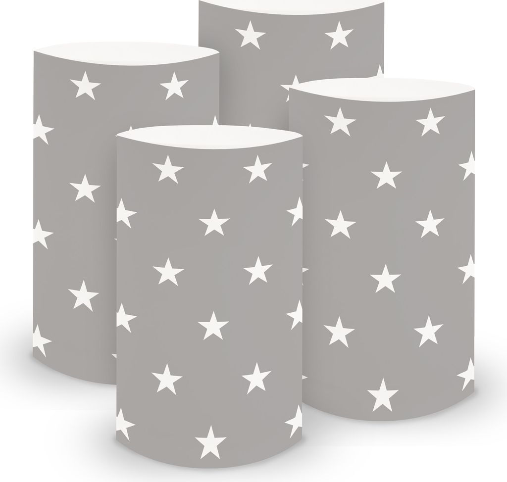 itenga 6x Windlicht klein Sterne für Weihnachten Winter Advent, 10,0 cm