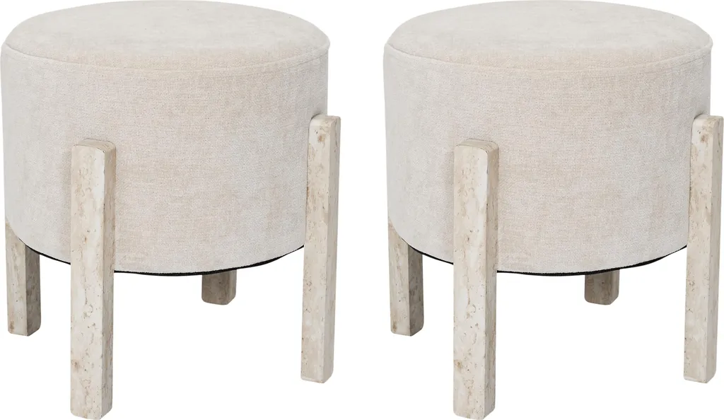 Tabouret Emilia Beige Lot de 2 - Chaises de Bar Design Scandinave