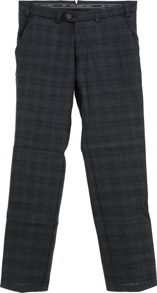28652 Eurex by Brax, Ex-Paul, Herren Jeans Hose, Leinen Stretch, blau braun kariert, D 106 W 36 L 36