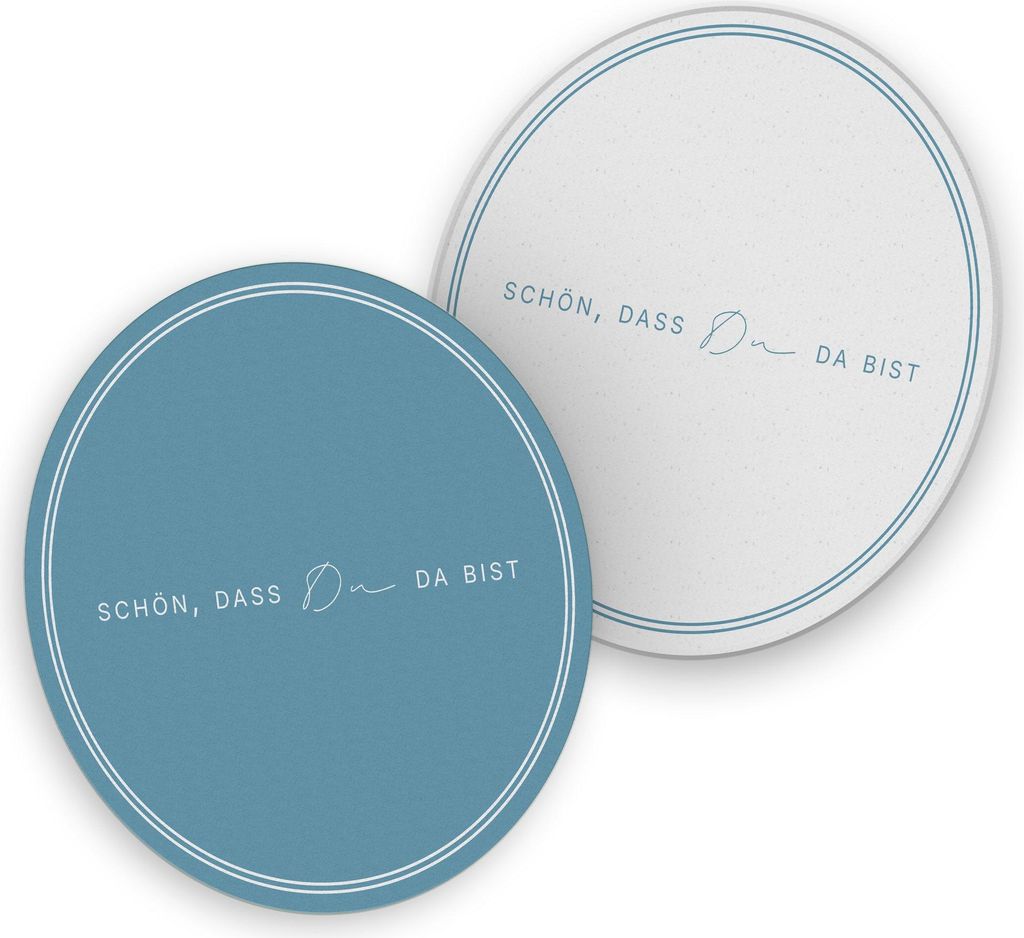 ITENGA 40x Bierdeckel rund Schön dass du da bist V3 nordic blue
