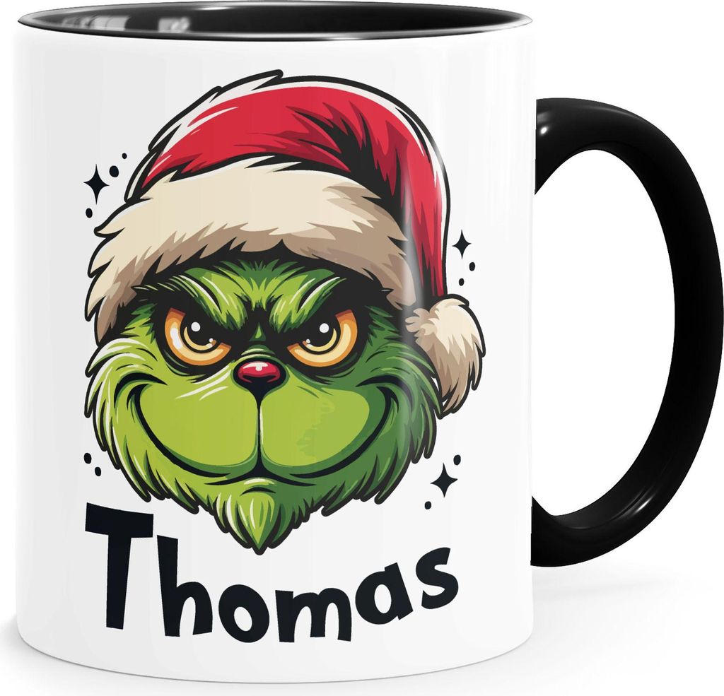Tasse Weihnachten Grinch personalisierbar Name Wunschname Geschenkidee Weihnachtsmuffel MoonWorks