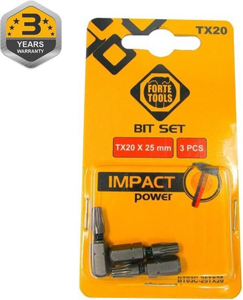 Schlagschraubendreher-Bit TX20x25mm 3Stk