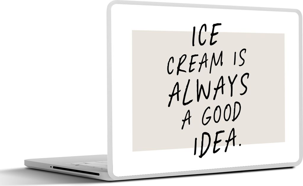 MuchoWow Laptop Aufkleber Sticker Cover Zitate - Essen - Eiscreme ist immer eine gute Idee - Sprichwörter 32.5x23.5 cm - Sticker für Laptop - S...