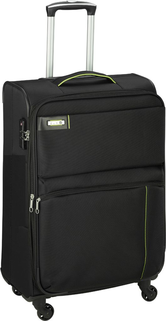 Bordgepäck Trolley klein 55 cm Leichte Stoff Rollen Koffer 35 Li Schwarz Bowatex