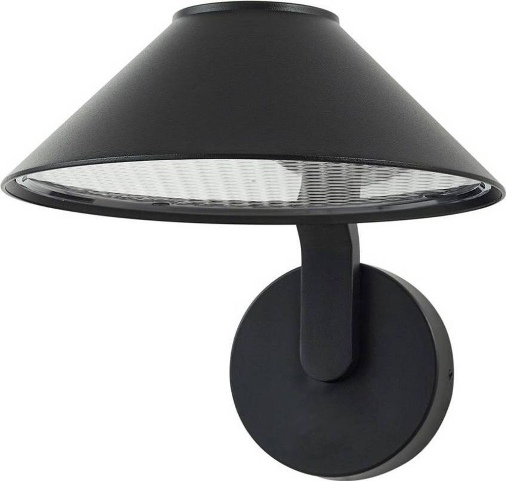 Lindby LED-Wandlampe Capelo, schwarz, Metall, Ø20cm