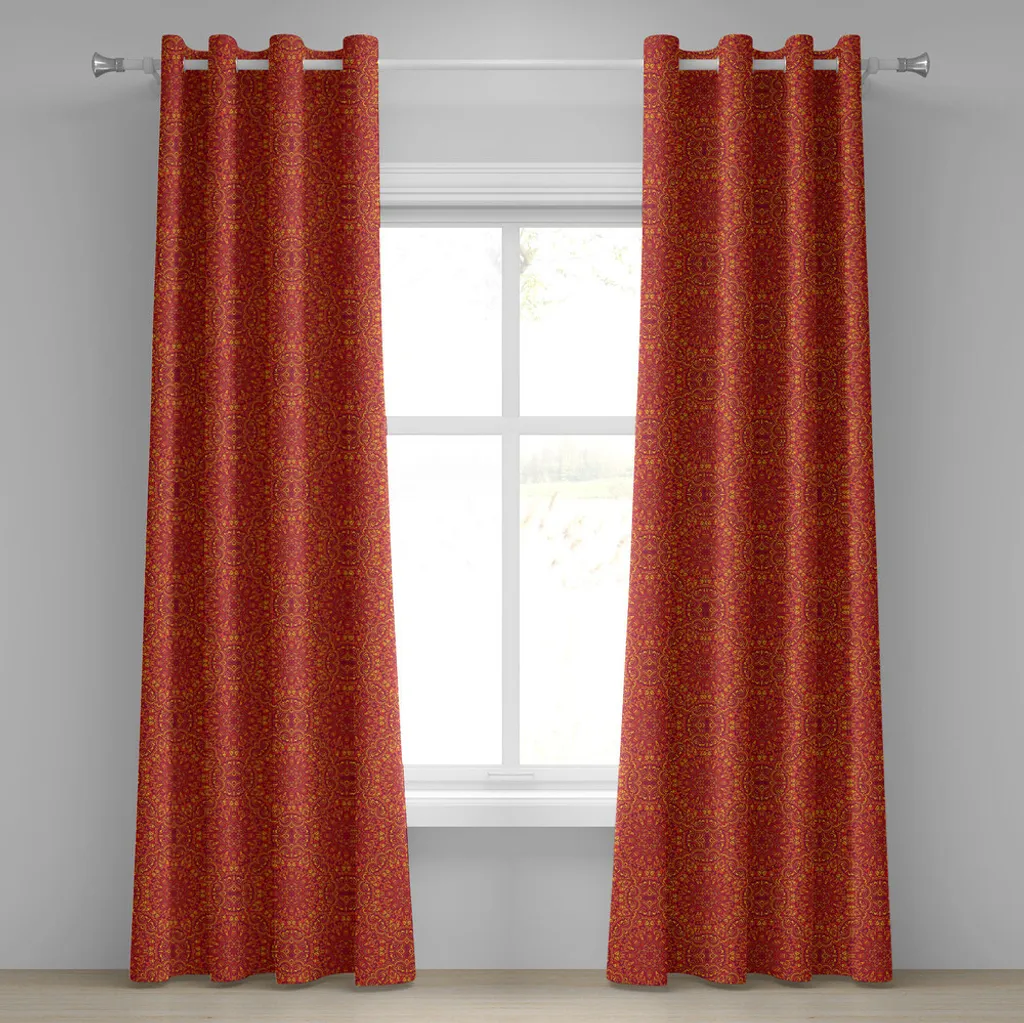 Rideau Mandala tons chauds et arabesques en tissu premium 280x245