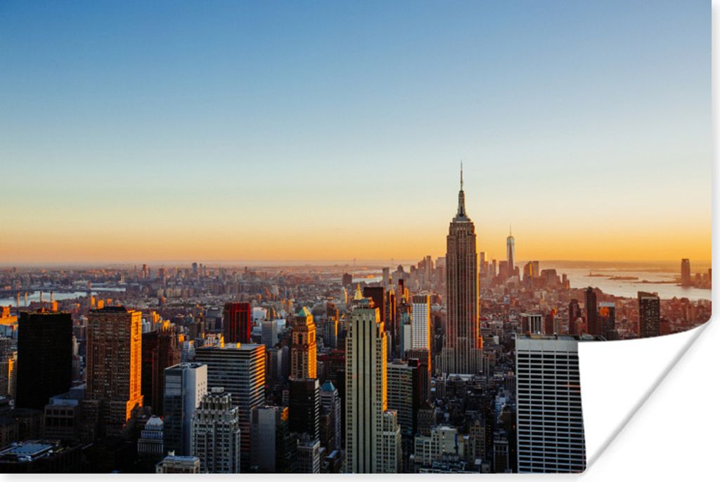 MuchoWow Poster New York - Skyline - Sonnenuntergang 30x20 cm - Plakate - Print