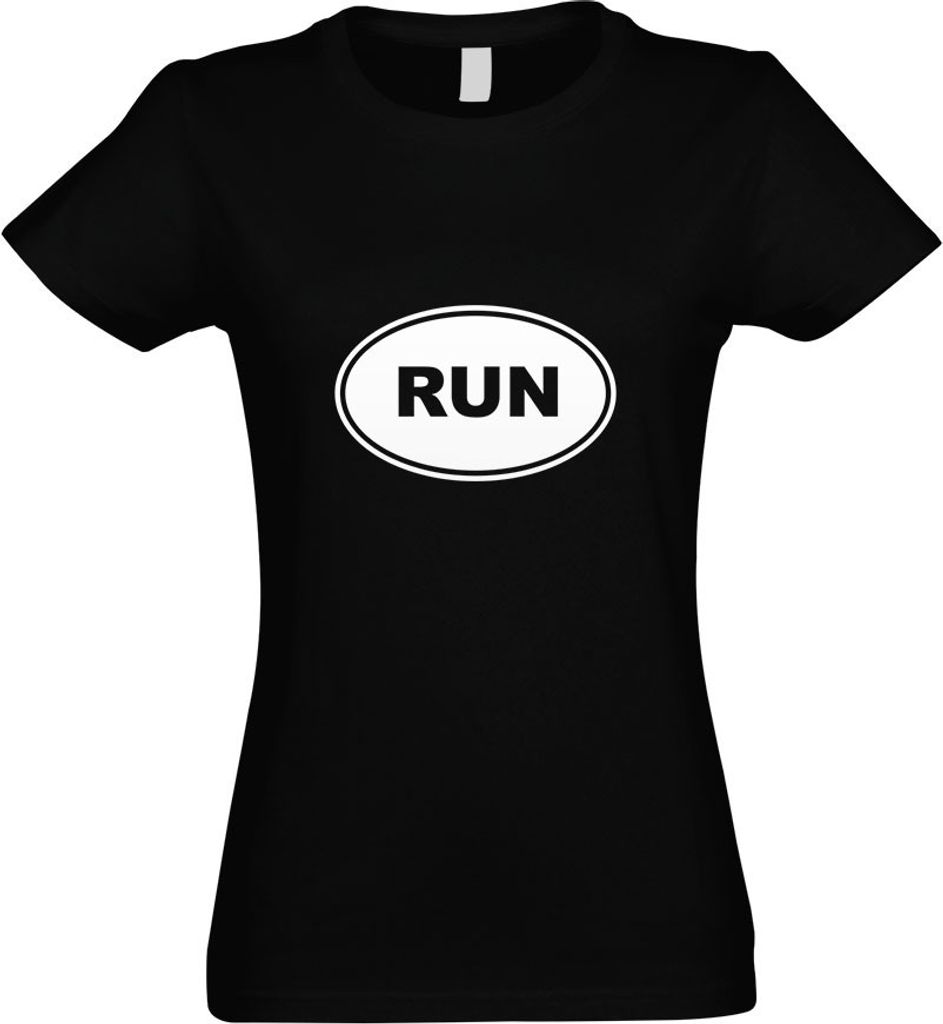 Kiwistar - T-Shirt tailliert - Damen - schwarz - Run - mit Motiv Bedruckt - Funshirt Design - Sport - Freizeit - Damen - XXL