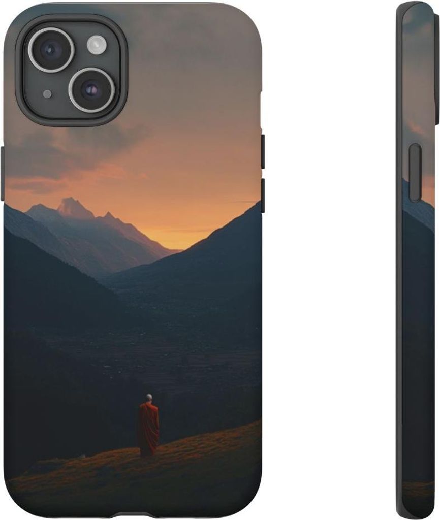 Mönch im Bergtal bei Tagesanbruch – Hülle Kompatibel mit iPhone 15 Plus