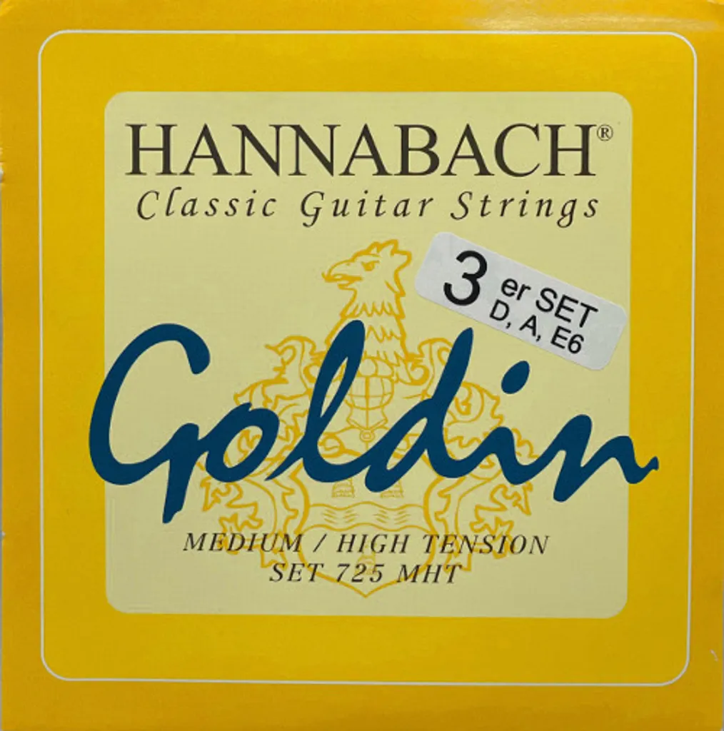 Hannabach 7257MHT Goldin Jeu de cordes de basses pour guitare classique