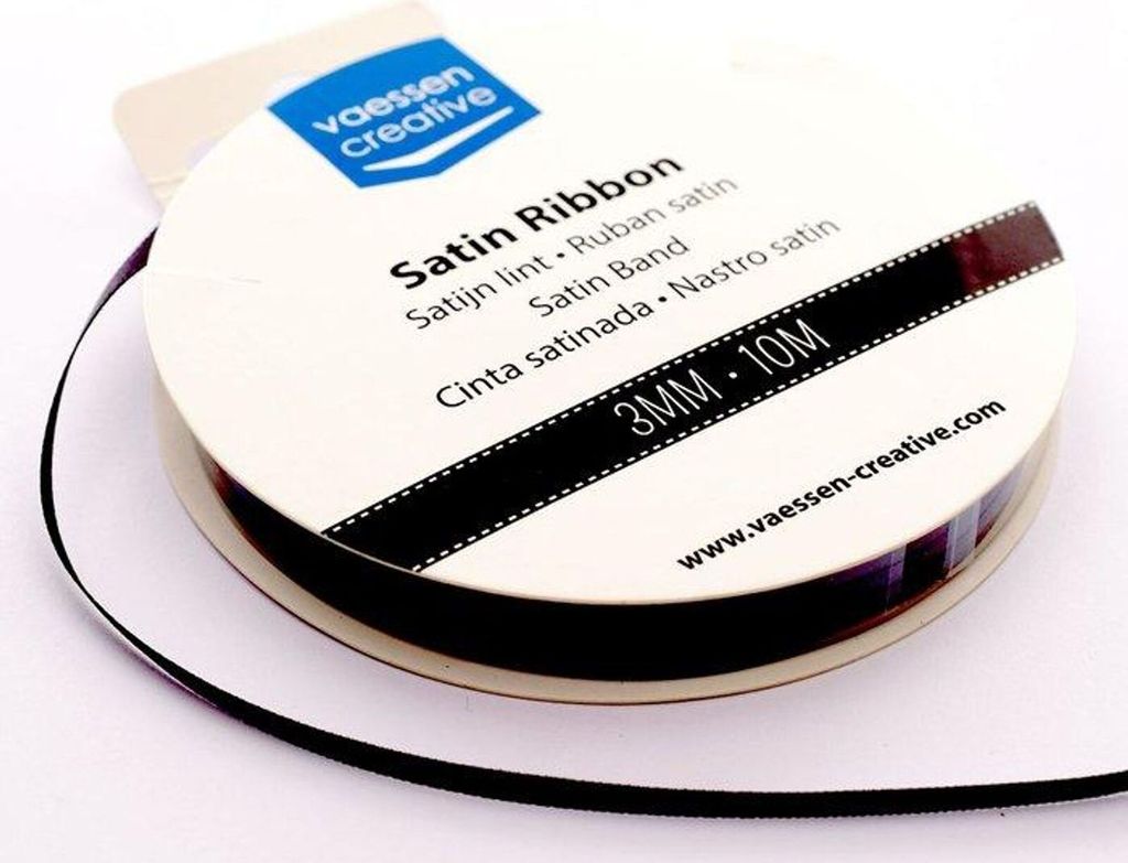 Vaessen Creative | Satinband 3mmx10m Anthrazit