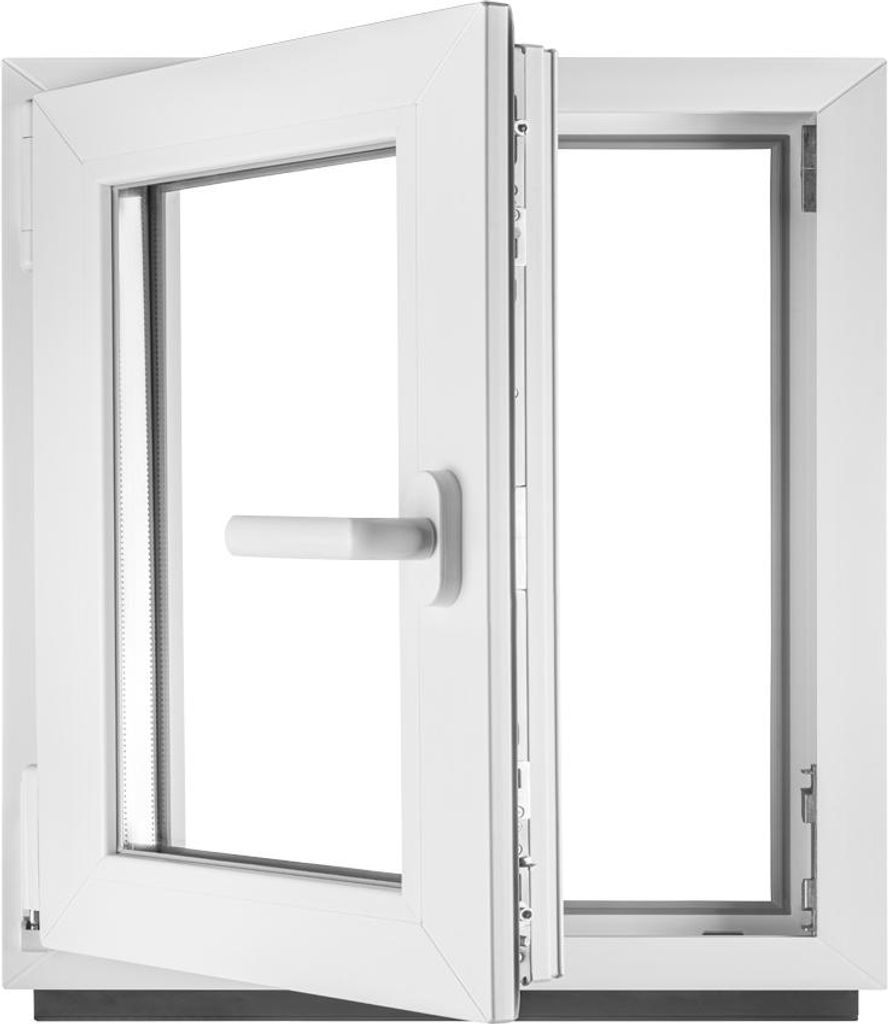Fenster Kellerfenster Kunststofffenster Kunstoff weiß BxH 95 x 95 cm DIN Links - ALLE GRÖßEN - 3 fach Verglasung BxH 950 x 950 mm - Funktion Dre...