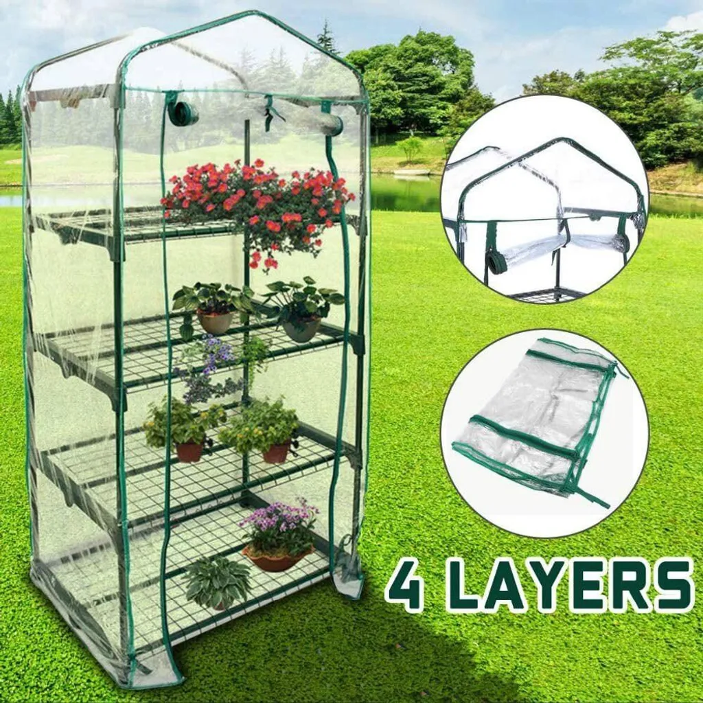 Housse de mini-serre imperméable avec fermeture éclair et PVC pliable - 2