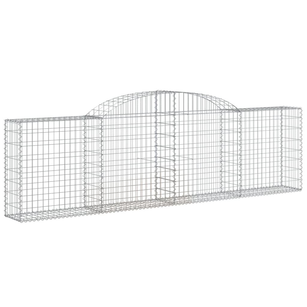 vidaXL Gabione mit Hochbogen 300x30x80/100 cm Verzinktes Produktbild 