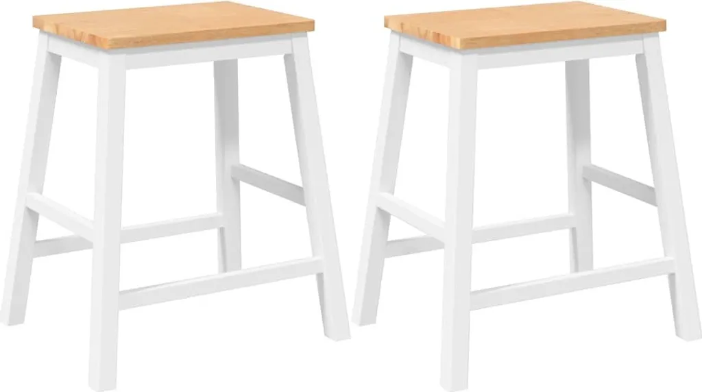 Sedie Bar Legno Massello Hevea Bianche SYFAX™ 2pz | Prezzo Offerta