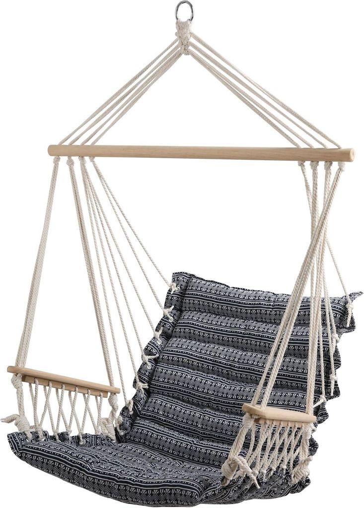 ASS DESIGN Hängesessel MALY-SPEZIAL-INDOOR Hängekorb Schwebesessel Stoffsessel inkl. Armlehnen mit extrem gemütlichem Sitz Kissen 6cm dick (ohne...