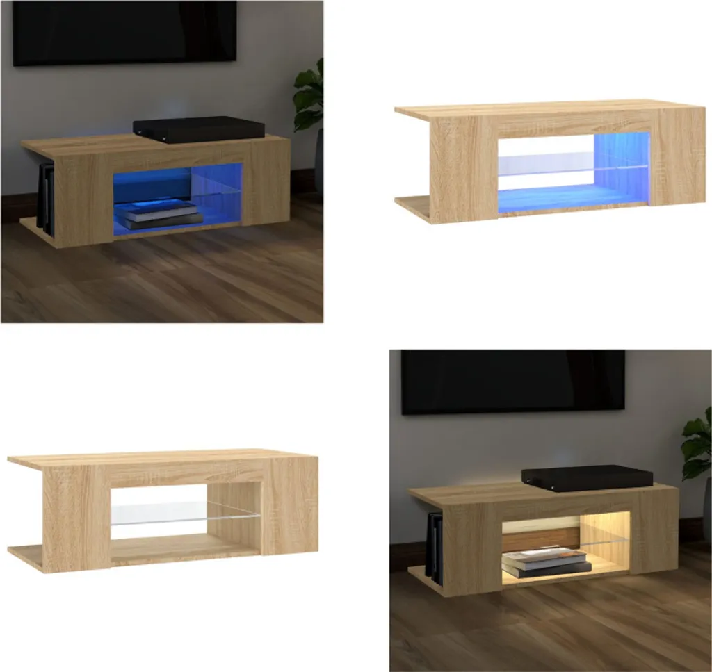 Mobile TV Rovere Sonoma con Luci LED 90x39x30cm - Offerta vidaXL Arredo