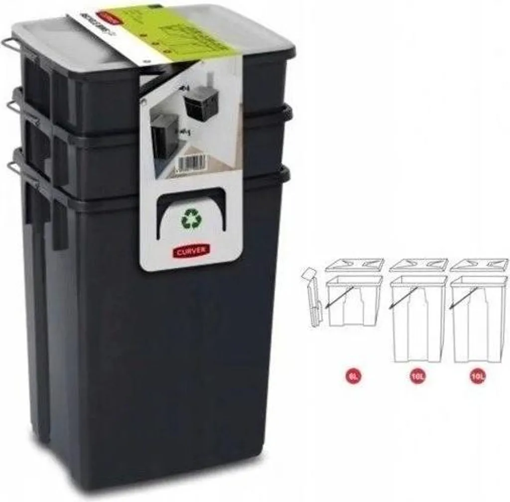 Poubelle tri sélectif anti-odeur 3 bacs - Solution compacte cuisine