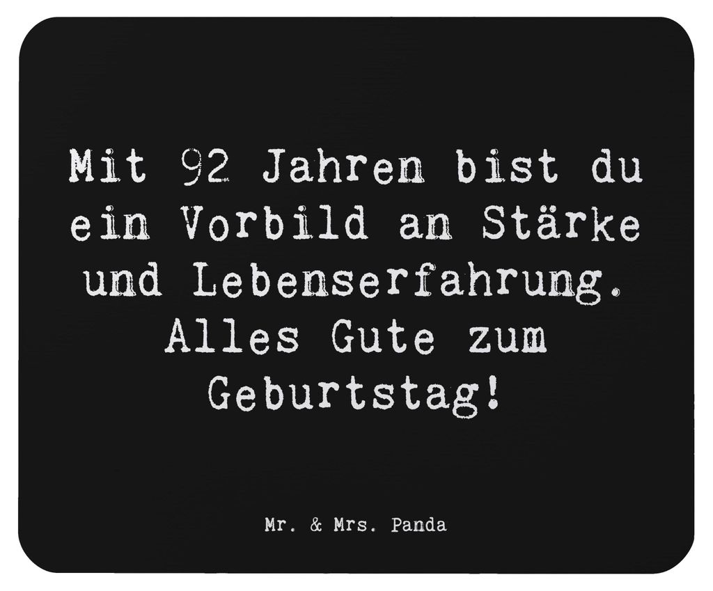 Mr. & Mrs. Panda Mauspad Spruch 92. Geburtstag Wunder - Schwarz - Geschenk, mousematte, Alter, Mouse Pad, Bewunderung, Mousepad, Alles Gute, laptop...
