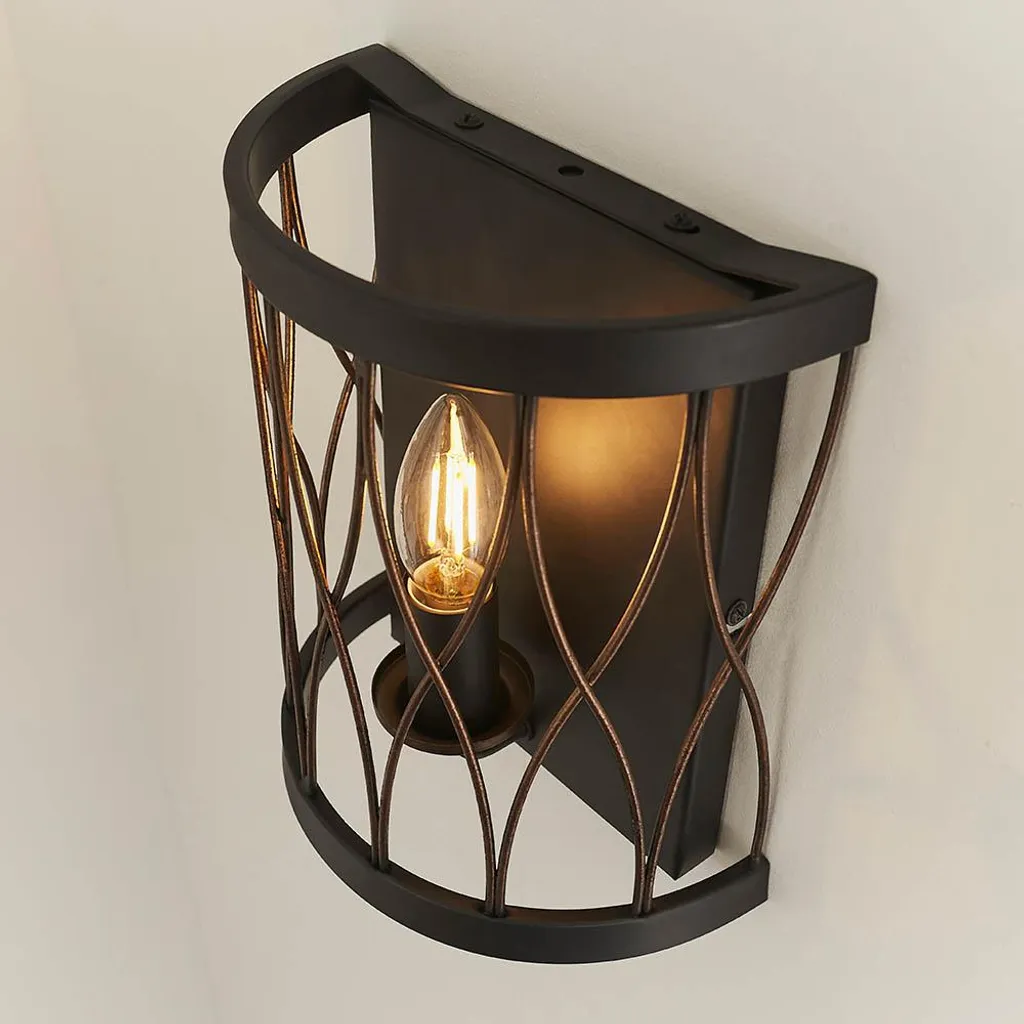 Applique murale de chambre HESTON noir mat éclairage d'appoint E14 Endon