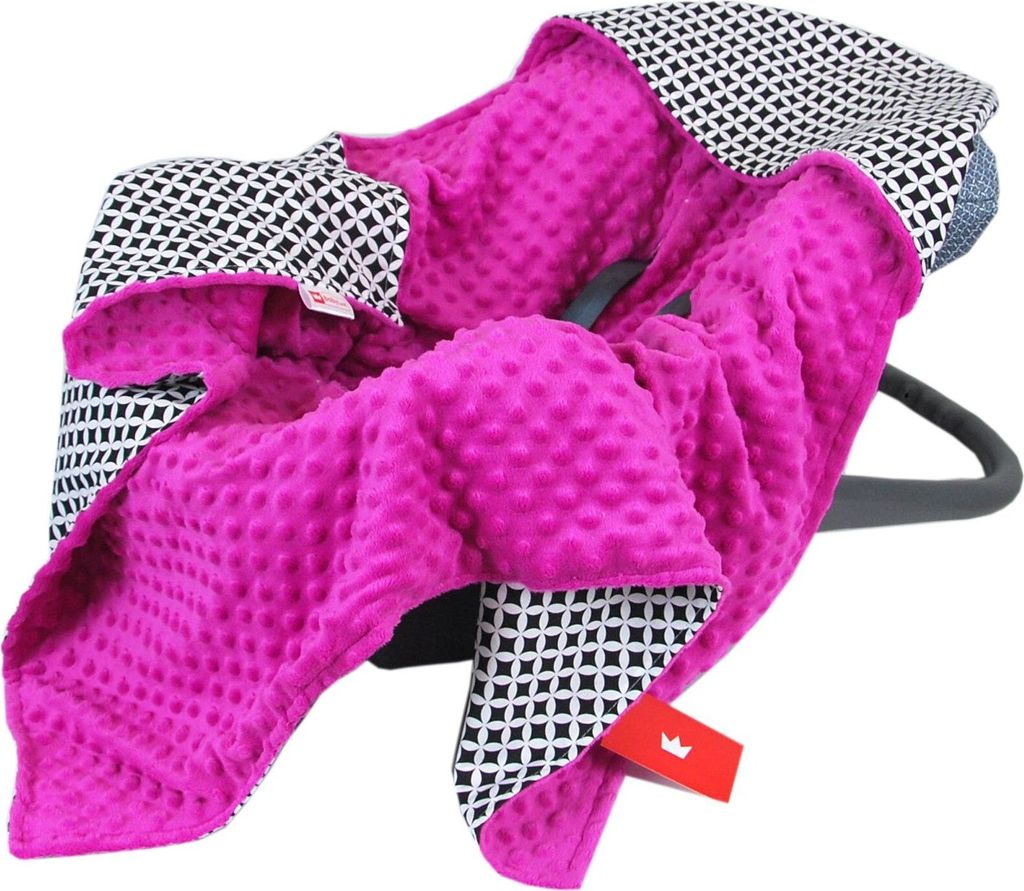 BabyLux EINSCHLAGDECKE 90x90 cm Babyschale Minky Decke 11. Amarant + Maroko