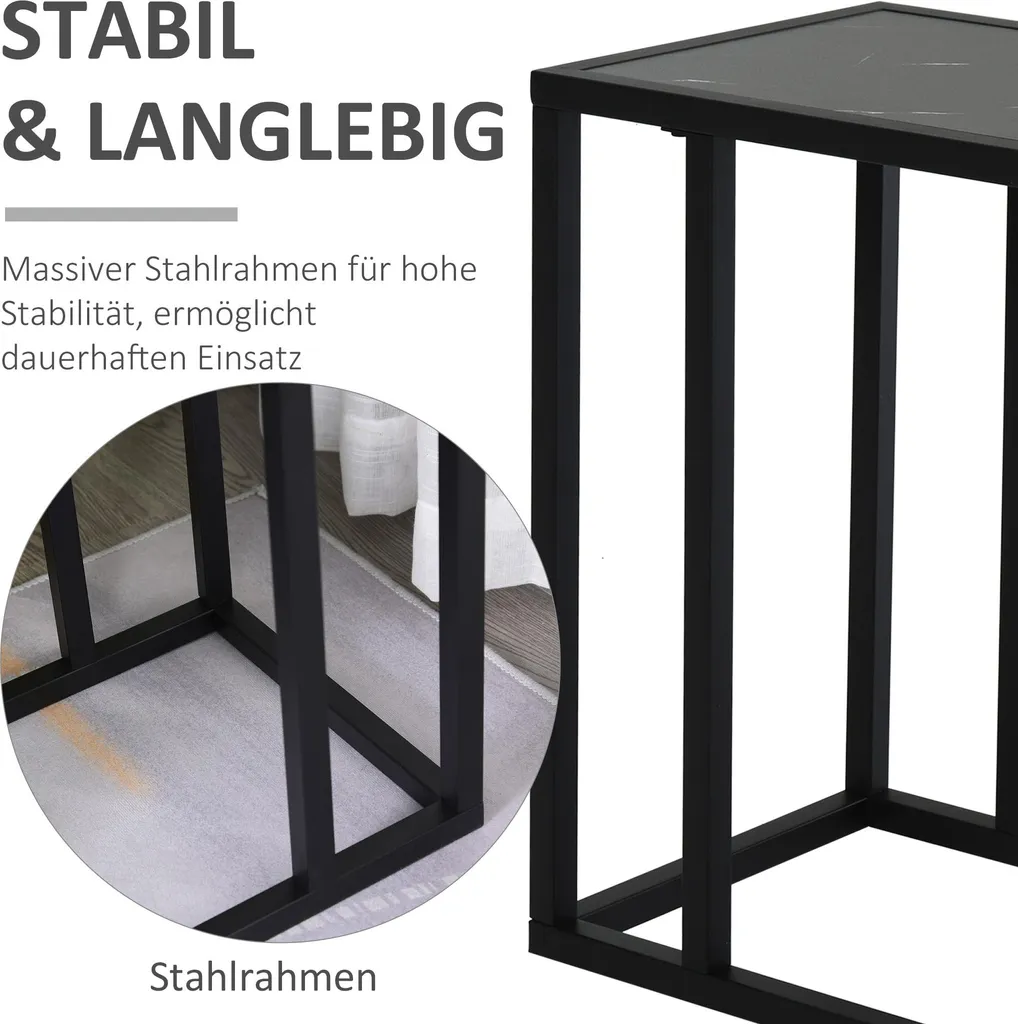 Optimisez votre petit espace avec cette table d'appoint noire compacte - 5