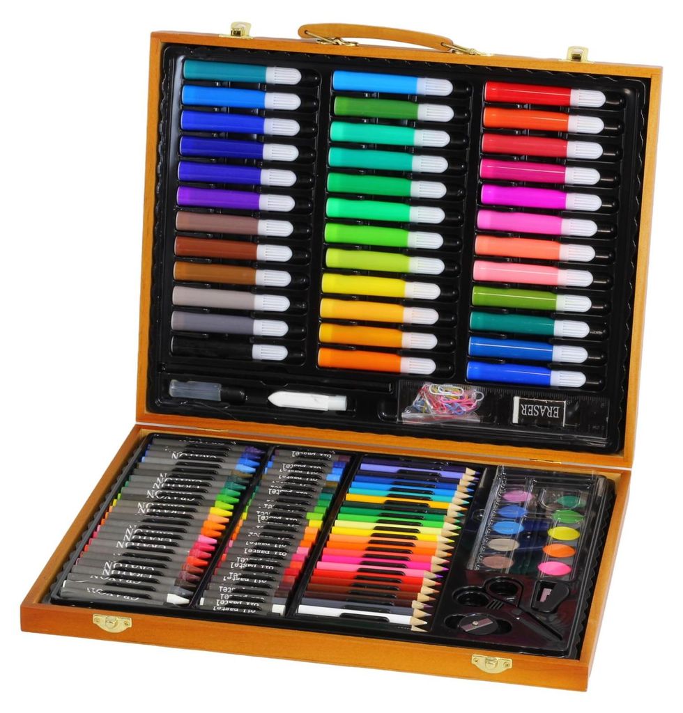 Malset Zeichnen 150-teilig Wassermalfarbe Buntstifte Filzstiften Pastell Kunst