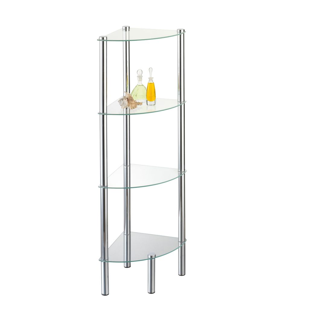Stand-Eckregal Solanio, 4 Glasböden Produktbild 