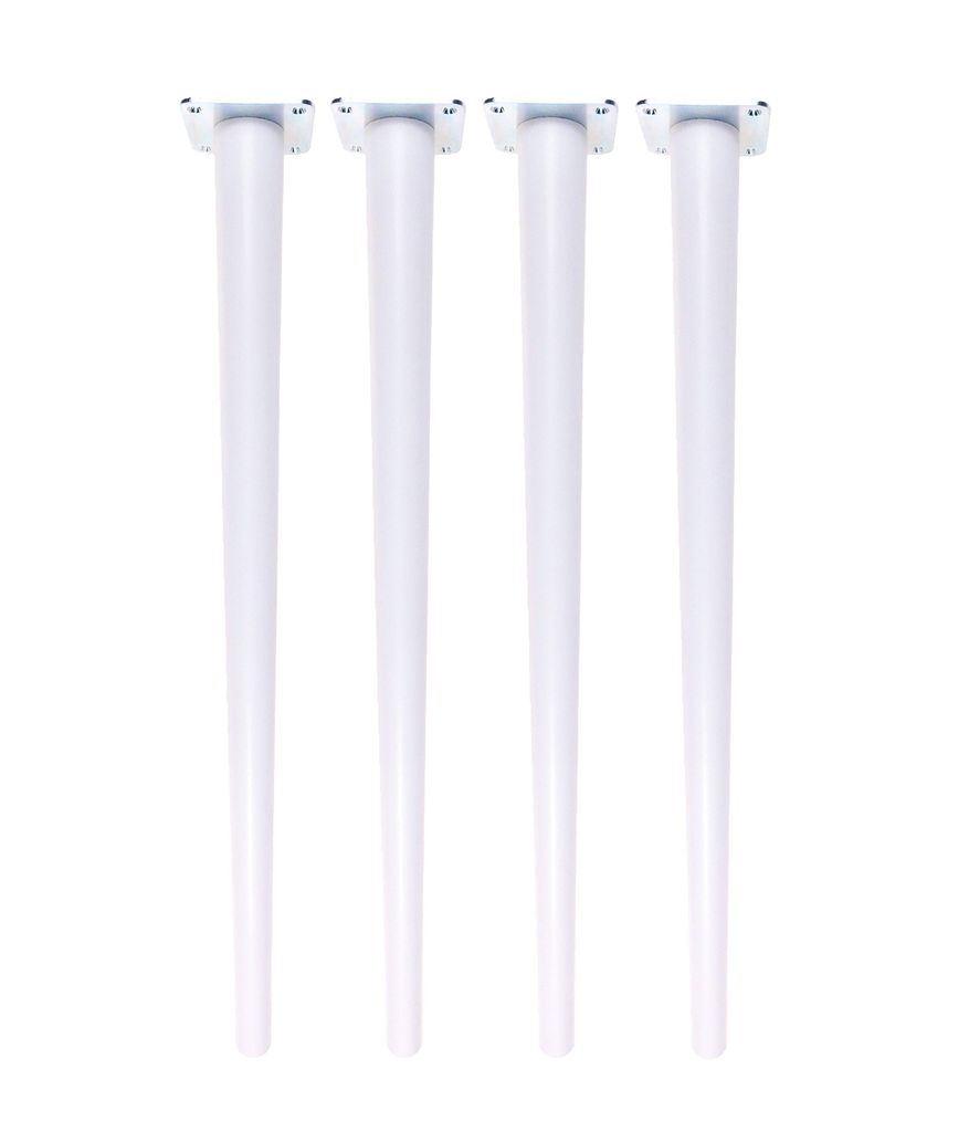 Hochwertige 74 cm Buche Tischbeine - Weiß lackiert, Produktbild 