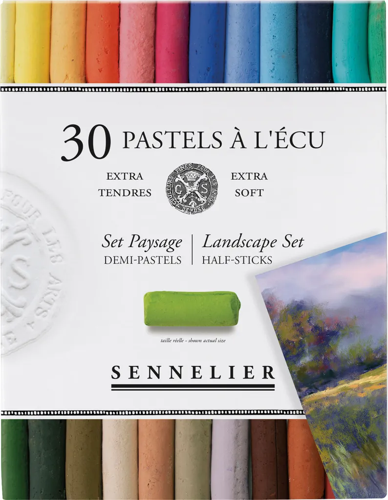 Pastels secs paysage Sennelier Boîte de 30 demi-pastilles tendres