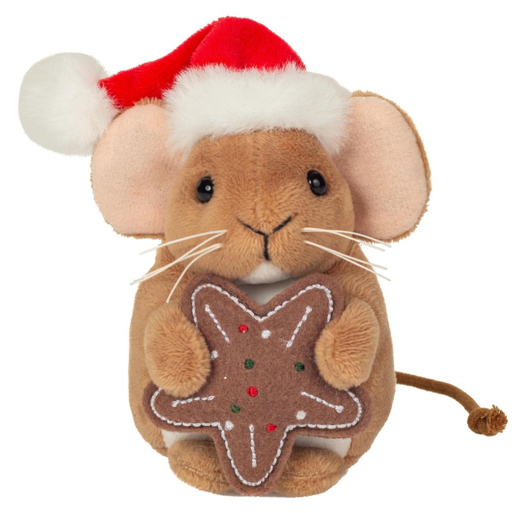 Teddy-Hermann Teddy Hermann Weihnachtsmaus mit Keks, 11 cm Produktbild 