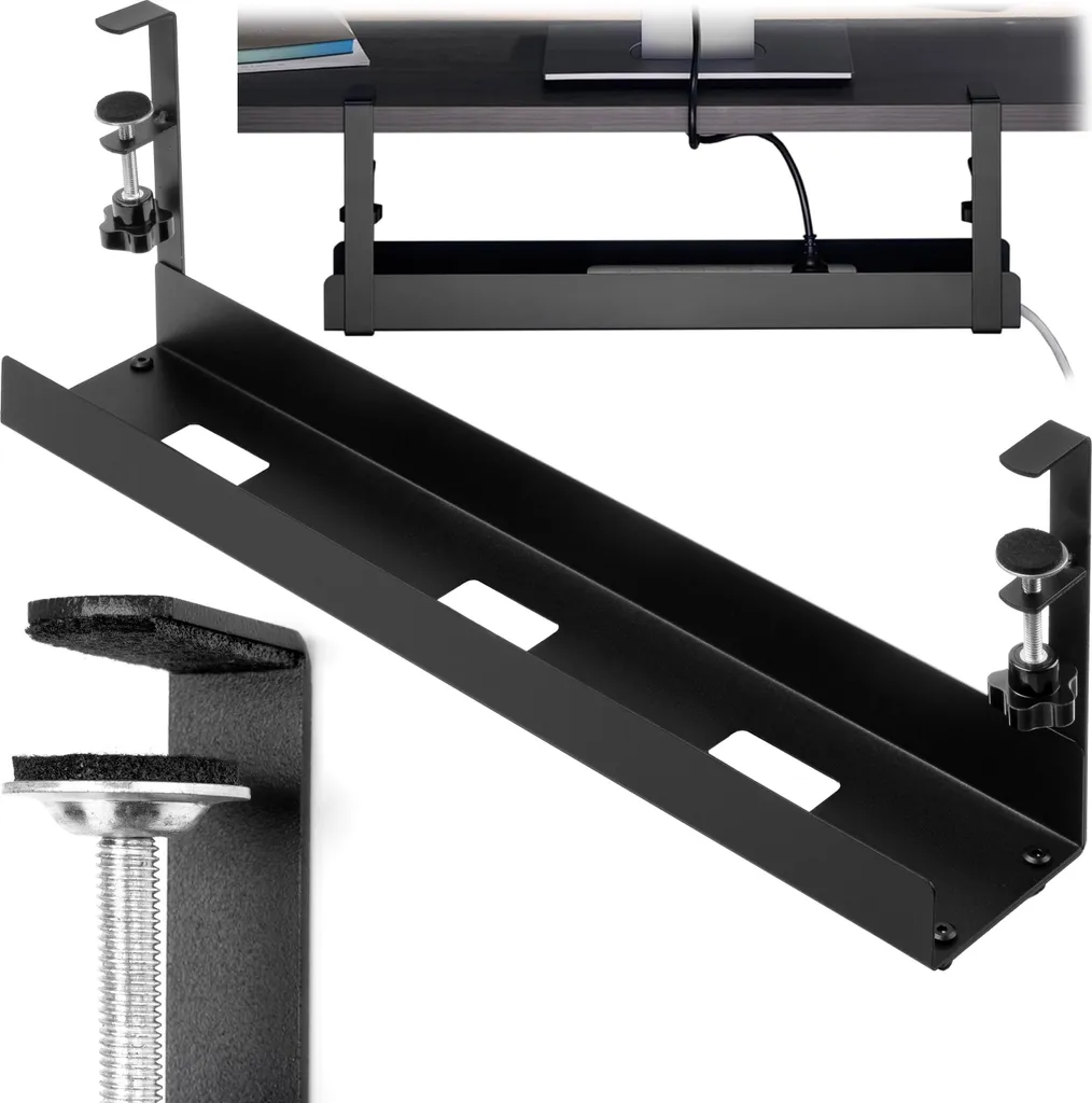 Rangement de câbles sous le bureau Belem - Support robuste en acier 43cm - 12