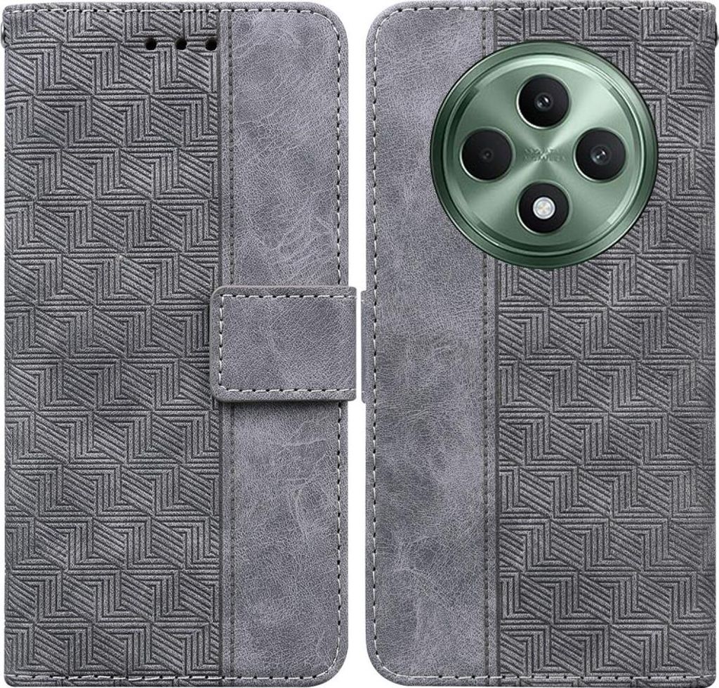 OPPO Reno12 F 5G Hülle - Coverup Geometric Klapphülle - Grau