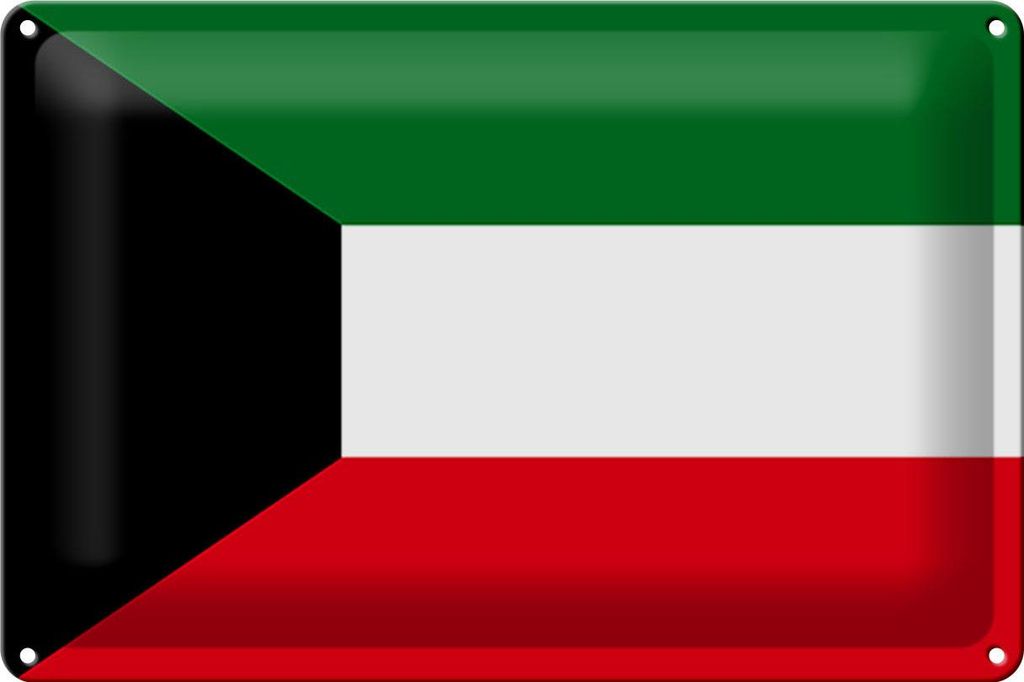 Blechschild Flagge Kuwait 30x20cm Flag of Kuwait Produktbild 