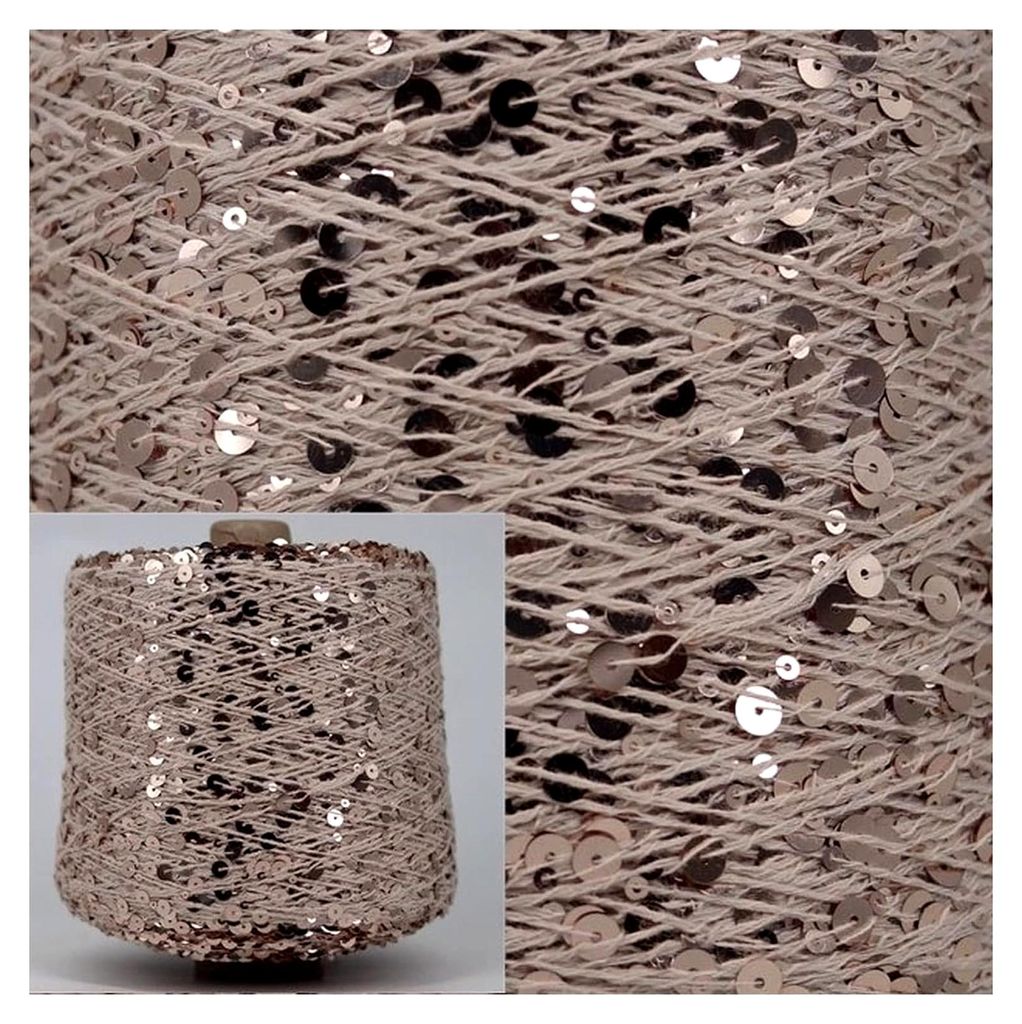 Doppelstrick-50g Acryl Handstrickgarn Baumwolle Wolle Häkelgarn 3mm + 6mm Pailletten Draht für Garn