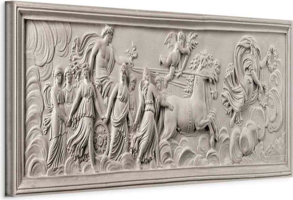 Vlies Leinwandbild - Relief: Apollo and Muses 135x45 cm Menschen n-B-0028-b-a