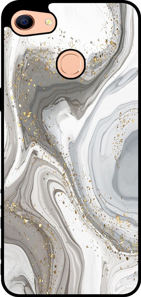 Smartphonica Telefon Fall geeignet für Oppo F5 mit Marmor-Druck - TPU zurück Abdeckung Fall Marmor-Design - Silber