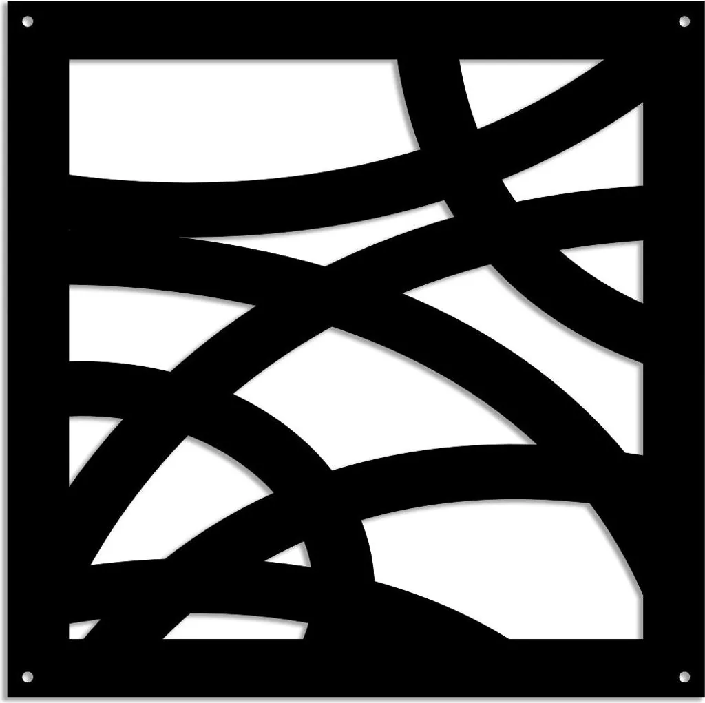 Pannello Frangisole CONCENTRIC 48x48 cm in PVC Nero 10mm Resistente