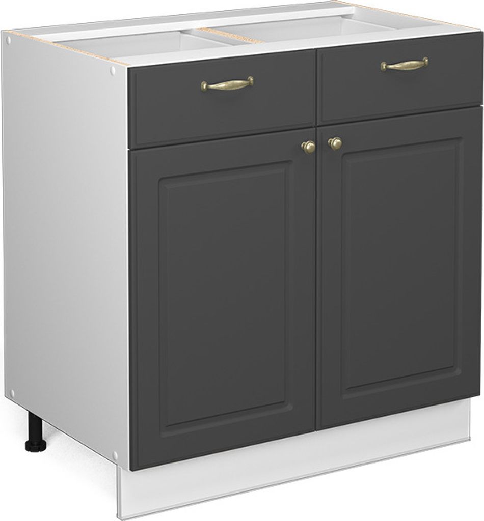 Küchenunterschrank Vicco Fame-Line Anthrazit-Gold 80 cm ohne Arbeitsplatte, Model 38018