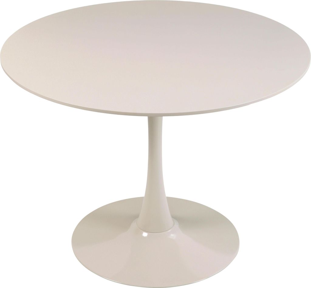 Table à manger ronde 4 personnes D100 cm beige - Oviala Image du produit 