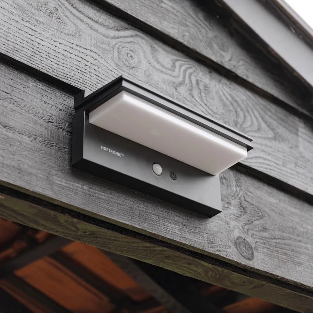 Applique HOFTRONIC Solaire 75 LED 2700K Noir IP65 : Sans Fil, Éclairage Facile