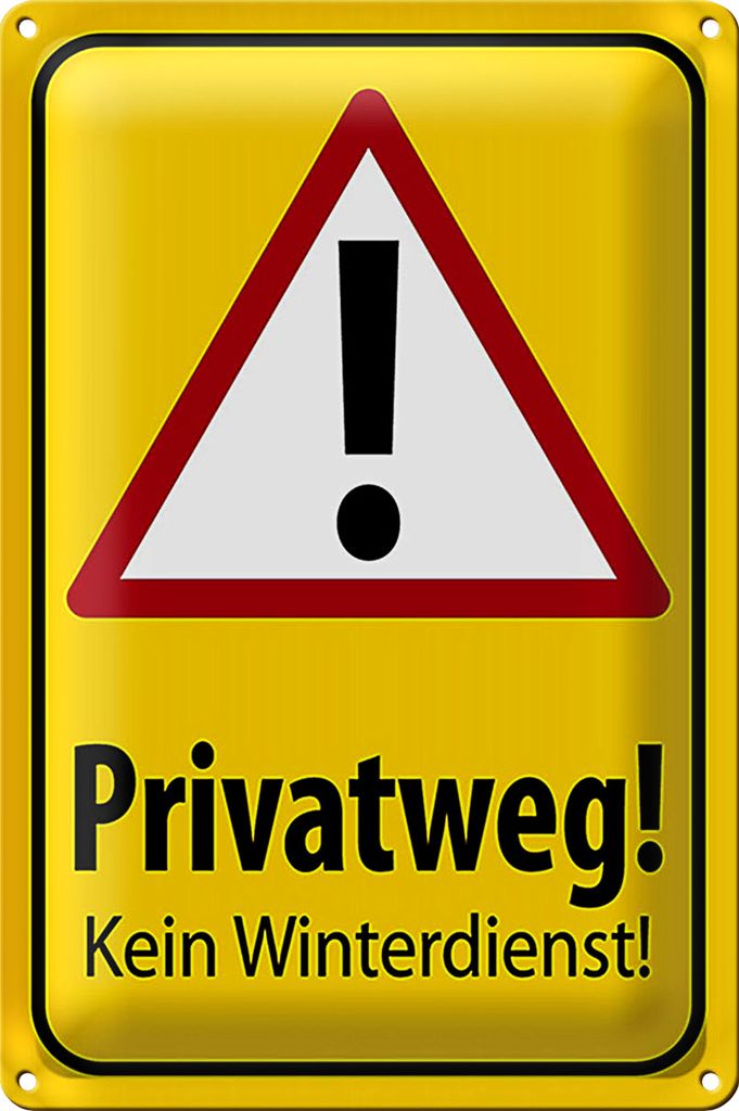 Blechschild Hinweis 20x30cm Privatweg kein Winterdienst
