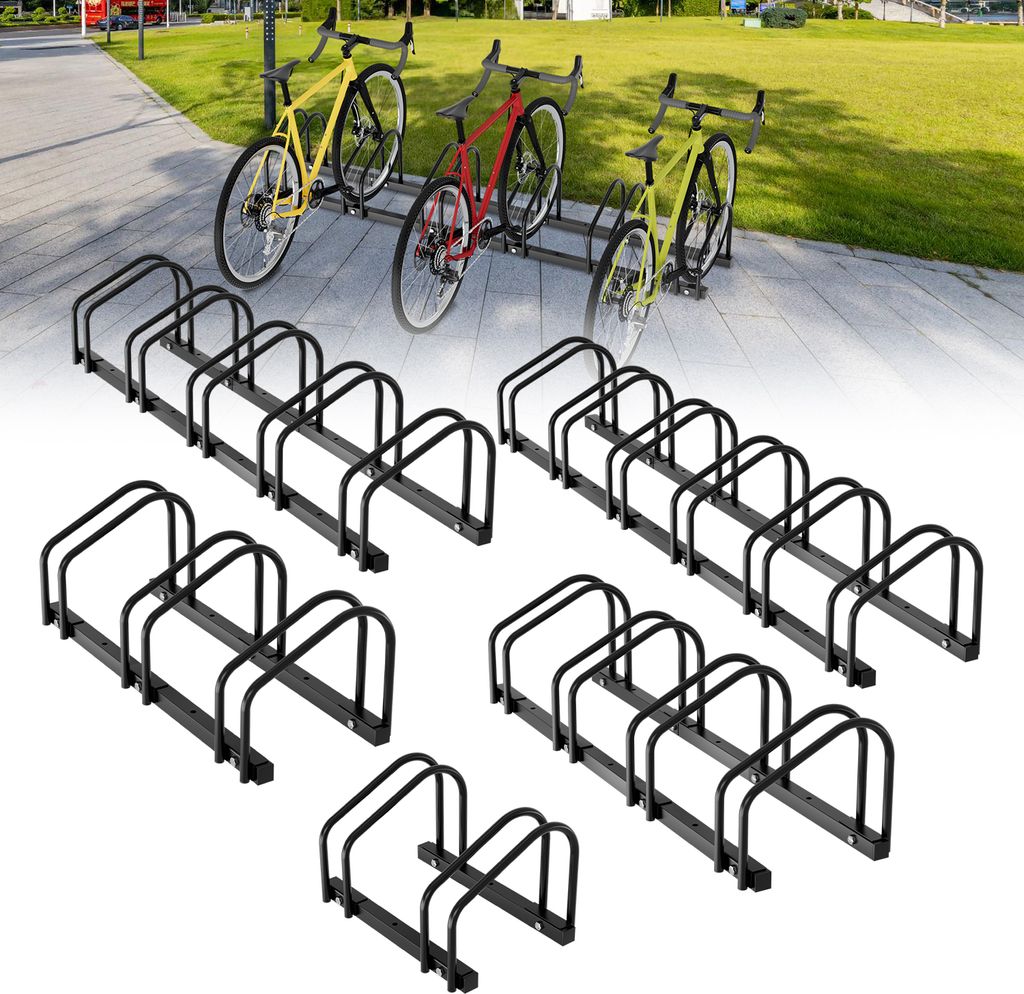 Aopunly Stojan na bicykle pre 2 bicykle Stojan čierny Obrázok produktu 