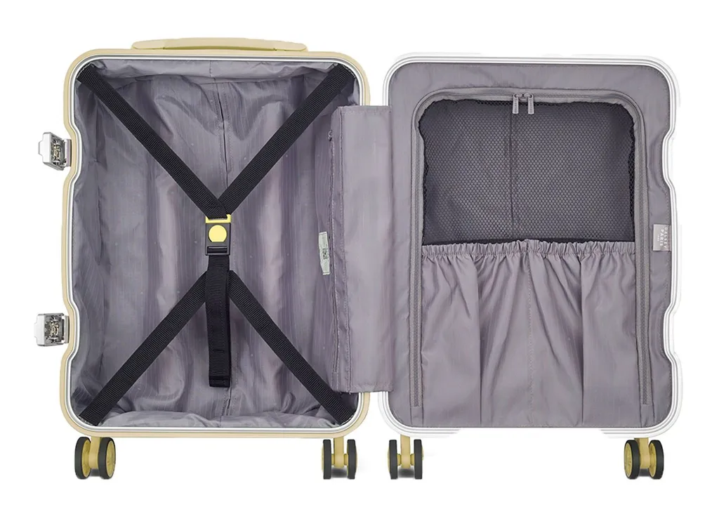 Valise Rigide Cabine 4 Roues Doubles Bastille 2.0 Slim Jaune Pastel - 8
