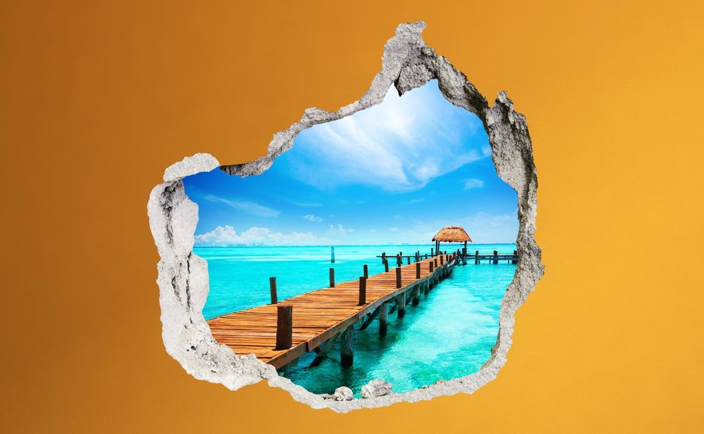 Wandbild Laguna Sticker 3D civil Life Foto Tapete Wandtattoo ca. 125x100 cm #1509