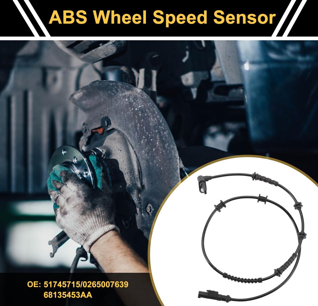 ABS Raddrehzahlsensor Vorne Links Rechts ABS Sensor Antiblockiersystem Sensor Nr. 51745715/0265007639 für Fiat Panda 2004-2022