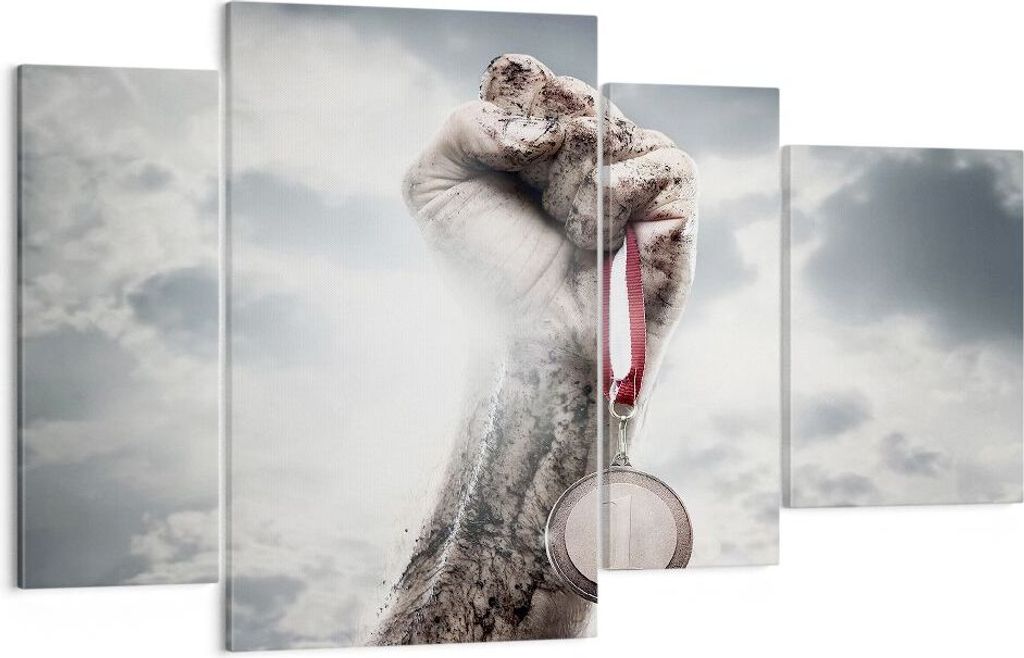 Bild auf Leinwand - Leinwandbild - Sport Medaille Sieg Trophäe - 120x70cm - Wand Bild - Wanddeko - Leinwanddruck - Bilder - Kunstdruck - Wanddekor...